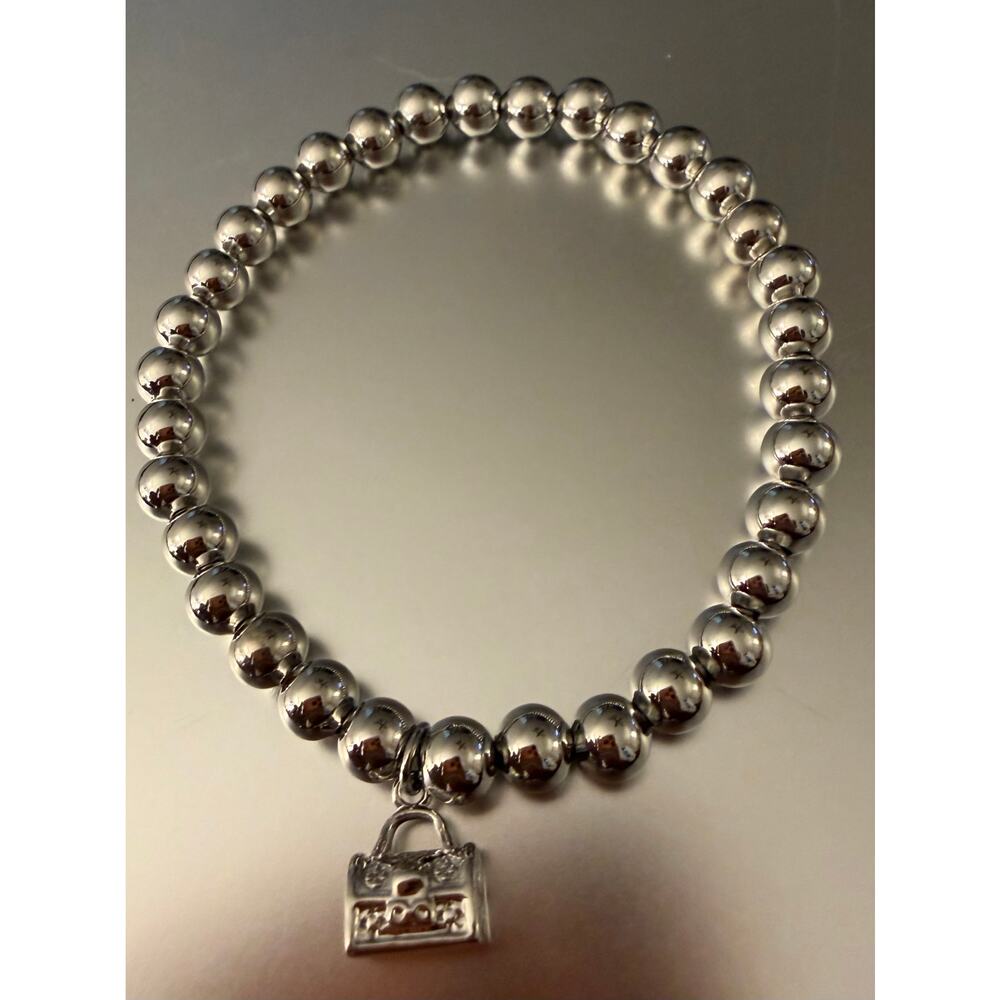 Bracelet 6MM Beads stainless steel not fade stretchy bracelet - Picture 2 of 5